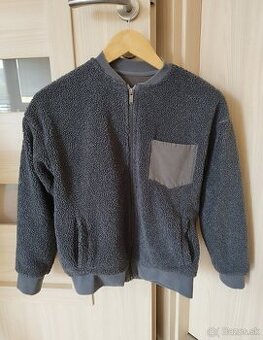 Huňatá mikina-bomber strih, veľ 146