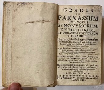 (slovník) Gradus Ad Parnassum, 1729, Trnava - 1
