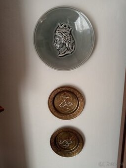 Keramické, mosadzné, tanieriky, starožitné