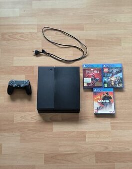 Sony PlayStation 4 PS4 500GB + ovládač + 3 hry