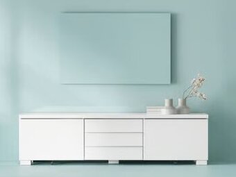 BESTÅ BURS TV komoda biela lesklá, 180x41x49 cm - IKEA