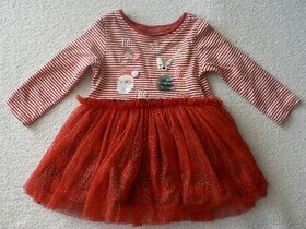 vianočné  červené šaty pre dievčatko ,veľkosť 3-6 mesiacov - 1
