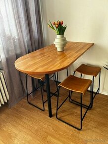 Barový jedálenský stôl z masívu - 1