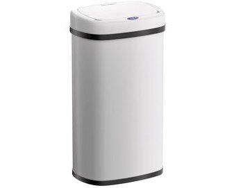 Bezdotykový hranatý odpadkový kôš s USB 58 L - biely