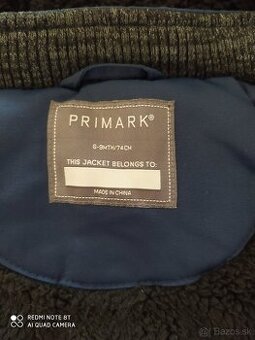 🧥 Detská zimná bundička PRIMARK – veľkosť 74 (6–9 mesiaco