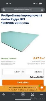 Protipožiarny Sadrokarton