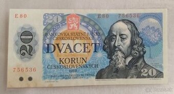 20 Kčs bankovka 1988
