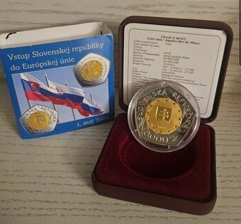 Zlatá a paládiová minca v hodnote 10000 Sk k vstupu SR do EU