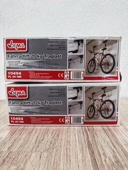 2x Stropný kladkový držiak na bicykel
