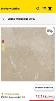 Dlazba Track Beige 30/30 bezova