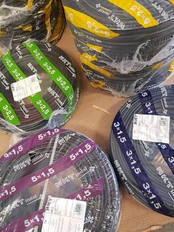 Káble CYKY AYKY a iné + elektromateriál nové