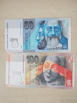 predán bankovky slovenská republika bimilenium, obe za 35 €
