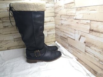 Rieker 40 - dámske kožené zateplené čižmy