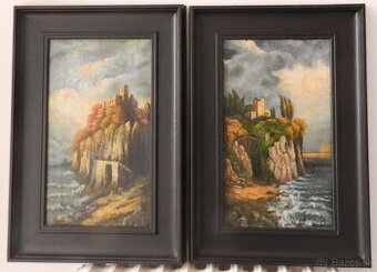 Pietro- Hrady na morskom utese  párové obrazy