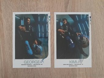 Kartičky George Russell a Kimi Antonelli 2025