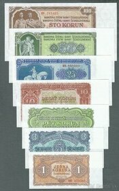Staré bankovky KOMPLET sestava 1953 bezvadný stav UNC