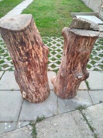 dekoracia drevene zahradne sedenie drevene podstavce orech - 1