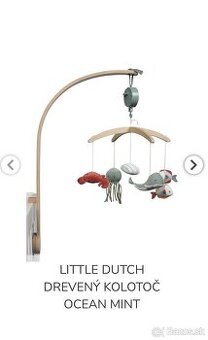 Little Dutch drevený kolotoč nad postieľku Ocean mint