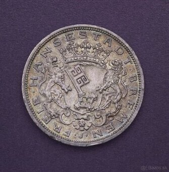 Strieborná 5 Marka 1906 J - Brémy - Krásna a Vzácna