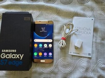 Samsung S7 edge gold použivaný plne funkčný prasknutý disple