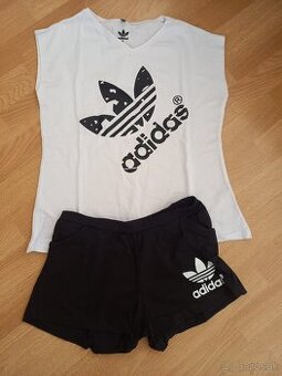 damsky komplet adidas, cier.-biely