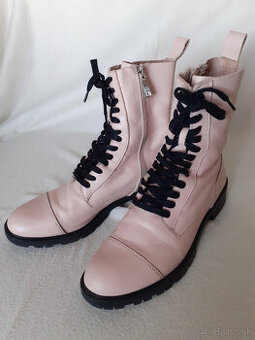 Dámske lososové kožené topánky workery ZARA č.41