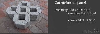 Predám zatravnovače betonové 40x40x8