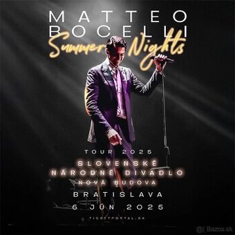 Predam 2ks vstupenky Koncert Matteo Bocelli
