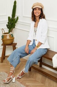 ľanové sako Le Monde Du Lin veľkost S/M - 1