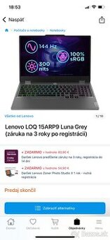 Herný notebook Lenovo