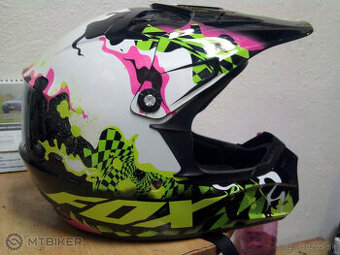 Prilba FOX Racing V1 Pilot Checked Out Green