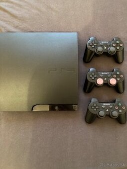 Playstation 3 Slim, 149GB, 3x ovládač, 17 hier