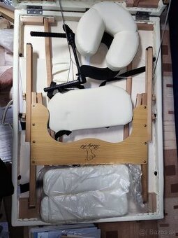 BodyFit 2 Drevený masérsky stôl segmentový krémový 195 x 70