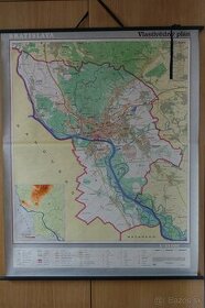Mapa, školská mapa, nástenná mapa Bratislava