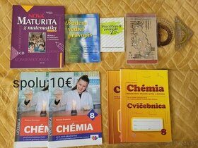 Učebnice chémia, matematika na maturity, slovenský jazyk