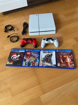Sony Playstation 4 500GB White Ps4 herná konzola + 4hry
