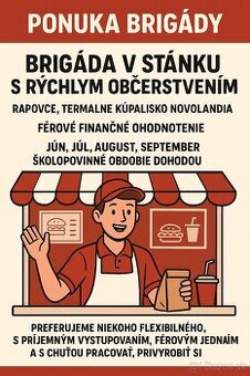 Brigáda v stánku s občerstvením