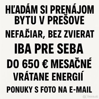 Hľadám podnájom