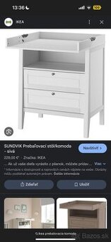 Prebalovacia komoda