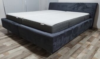 manzelska postel Fines antracitova, 180x200x56 cm