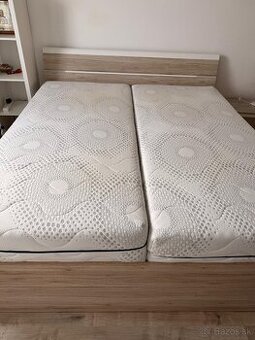 Predám manželskú posteľ 180x200 s matracmi