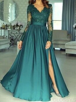 Smaragdové spoločenské šaty  44/XXL