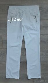 Dámske biele nohavice - veľkosť L, L