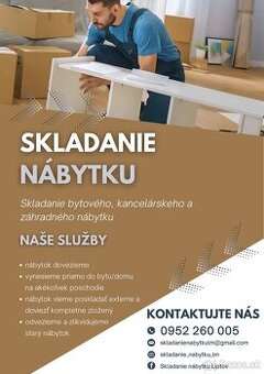 Skladanie bytového, kancelárskeho a záhradného nábytku