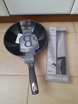 Wok panvica + noze spolu nove