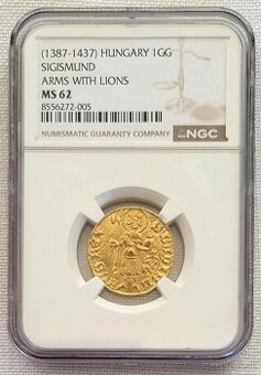 Zlatý dukát Žigmund Luxemburský, 1427-1429, NGC MS62