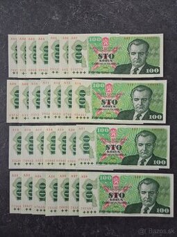 100 Kčs 1989, stav N (UNC)