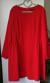 Červené šaty s dlhým rukávom - 1