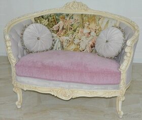 Zámecké řezbované sofa - čalouněné - Gobelín