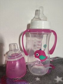 Dojčenská fľaša s naustkom a cumľom